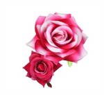 Stofroser, 2 x pink roser på stor hårklips