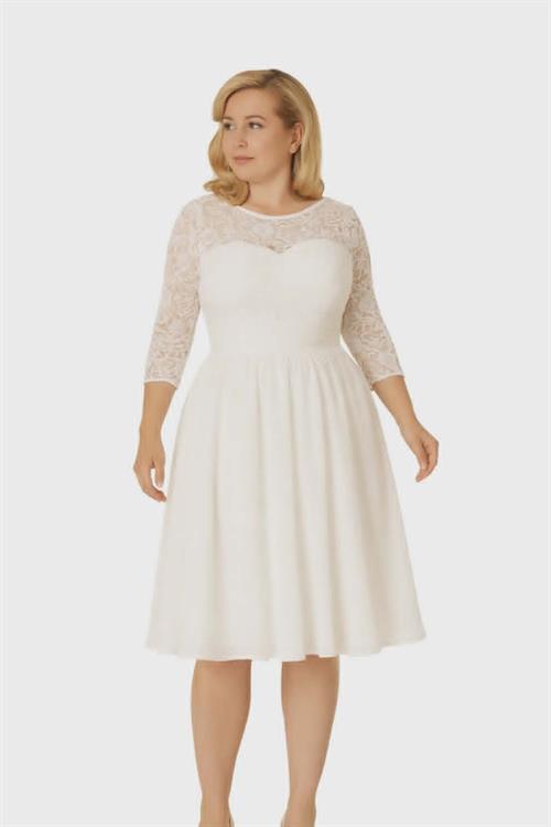 kort konfirmations/gallakjole - Ida Anette, hvid 