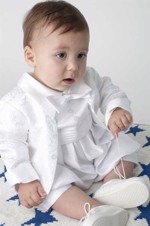 Baby jakkesæt: Lille Malte, hvid - dåbs jakkesæt eller lille brudesvend 