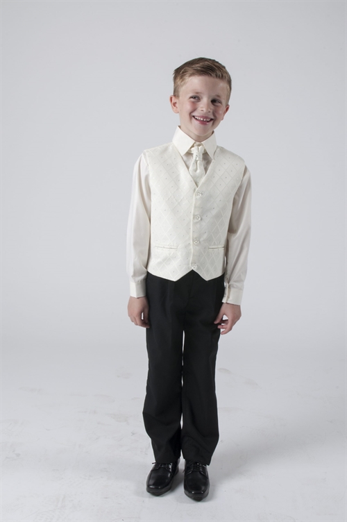 Børne jakkesæt: Mathias, ivory - fint jakkesæt i 4 dele 