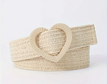 Flettet stråbælte med hjerteformet spænde – Naturinspireret charme med et romantisk twist