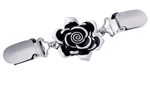 🌸✨ Broche/Cardigan Lukker -  den store rose, Sølv  🌿💎