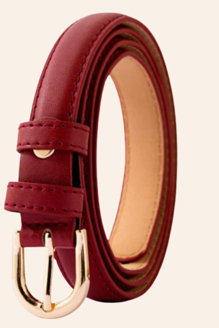 Smalle læderbælter til kvinder i mange farver