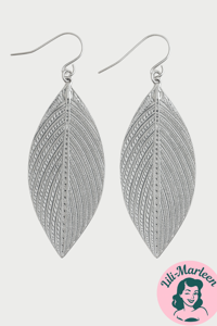Øreringe - store hængeøreringe blade, sølv