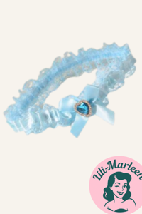  Strømpebånd - Romantisk Elegance - lyseblå