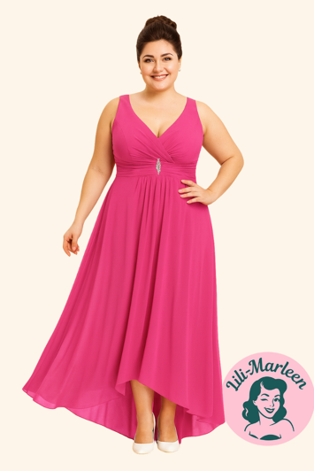 Lang gallakjole - Annabel - pink