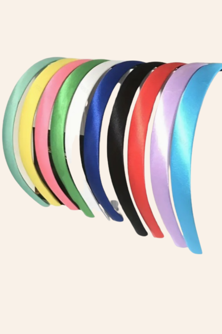 Satin hårbøjler, mellem 2 cm