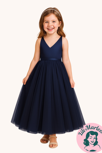 Børne festkjole: Little Lucia Alberte, navy