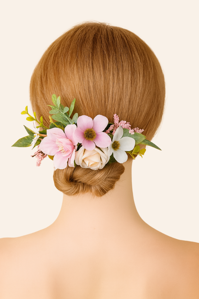 Hårkamme med blomster – Vintage & Retro