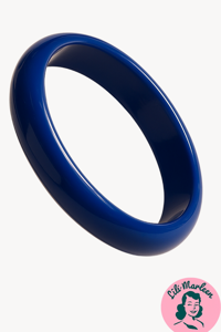 Plastik armring/Kongeblå retro bangle - Cuff rund, kongeblå