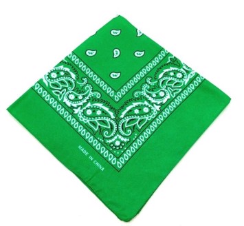 Bandana - grøn med klassisk mønster