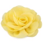 Hårklips med lille rose, gul 