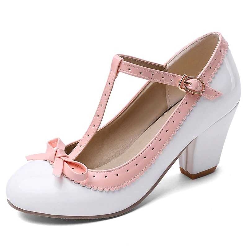 Jane sko: Hanne hvid med lyserød kant