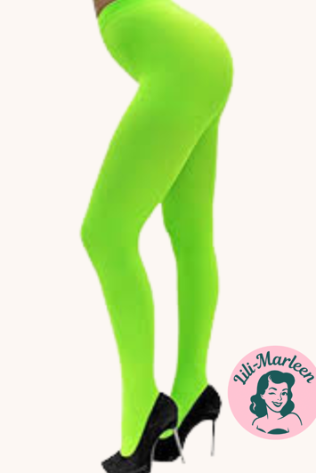 Farvede strømpebukser - neon grøn