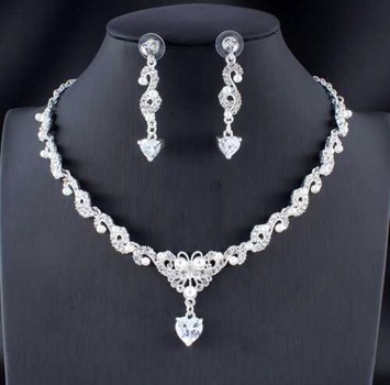 Smykkesæt - hearts and Pearl, sølv 
