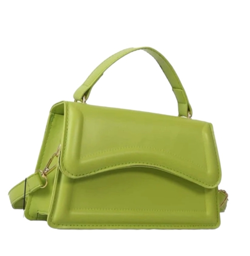 Taske: Miss Helena, limegrøn klassisk taske 👜