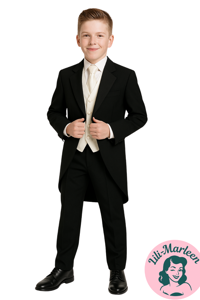 Børne smoking: Ludvig, sort/ivory - sød smoking til børn i 5 dele 