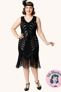 1920´er festkjole - Miss Ruby, sort/guld