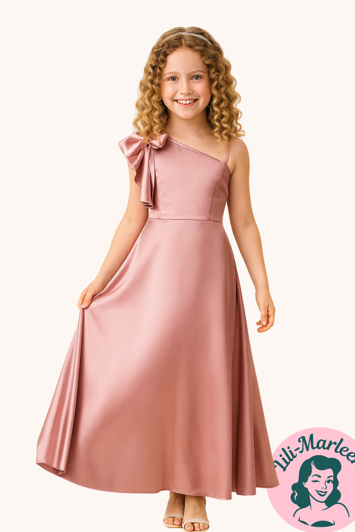 Ungdoms fest/galla-kjole; Miss Josephine, gammelrosa