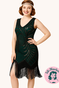 1920´er festkjole - Miss Ruby, grøn