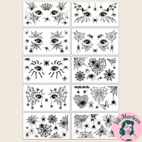 Midlertidige tatoveringer: Dramatiske øjne - Halloween - 10 stks. 