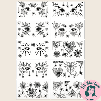 Midlertidige tatoveringer: Dramatiske øjne - Halloween - 10 stks.