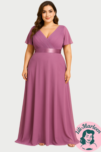 Lang gallakjole - Cornelia, orkide rosa