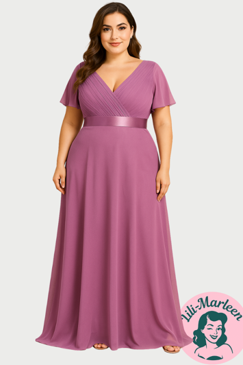 Lang gallakjole - Cornelia, orkide rosa