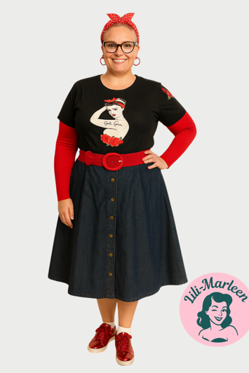 Miss Betty – Denim Swing Skirt