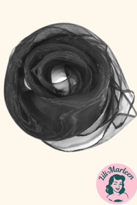 Chiffon tørklæde; sort