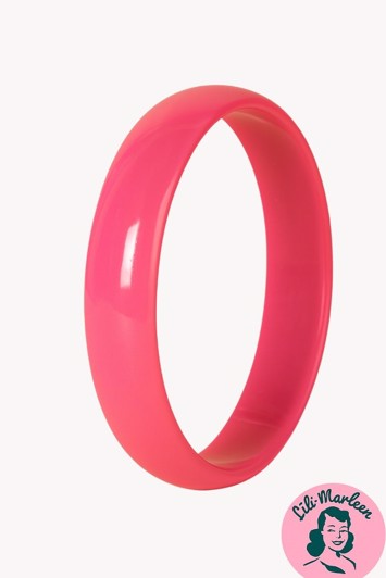 Plastik armring/hot pink retro bangle - Cuff rund, Hot pink