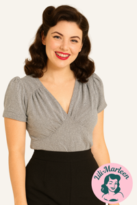 Skjortebluse: Loco - sød sølv top 