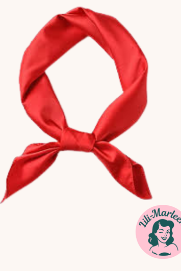 Satin tørklæde til håret eller hals, rødt