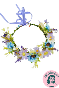 Blomsterkrans – Sommereng i Blå, Lilla & Hvid