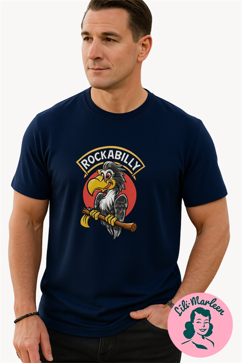 Bad Bird – Rockabilly T-shirt med vulture vibe & rebel stil