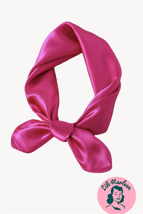 Satin tørklæde til håret eller hals, pink