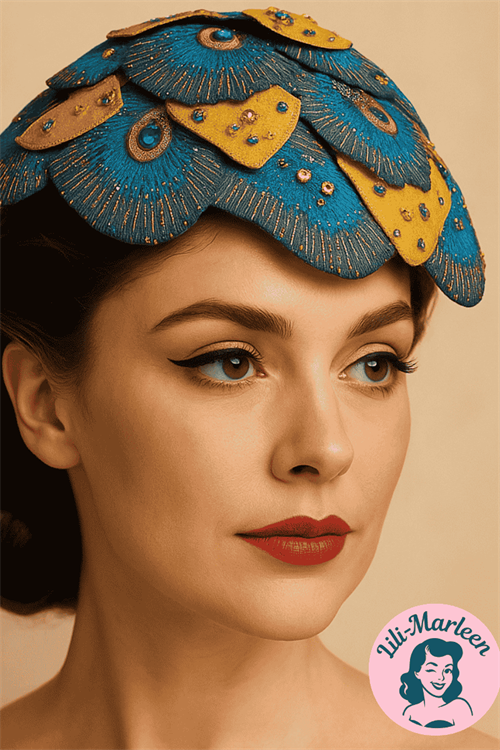 Betager “Miss Peacock royal” – Håndlavet Fascinator unika