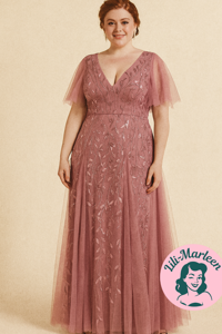 Lang gallakjole - Evita, orkiderosa