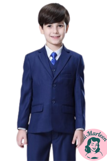 Børne jakkesæt: Altlas - mørk kongeblå - drengejakkesæt i 5 dele 