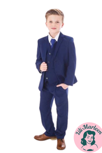 Børne jakkesæt: Oliver Max, mørk kongeblå - drenge jakkesæt i 5 dele 