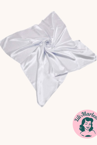 Satin tørklæde til håret eller hals, hvid