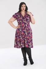 50´er kjole: Berry Cruch - skøn kjole i lilla nuancer