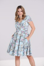50´er kjole - Attina - Sød lyseblå kjole med havfruer