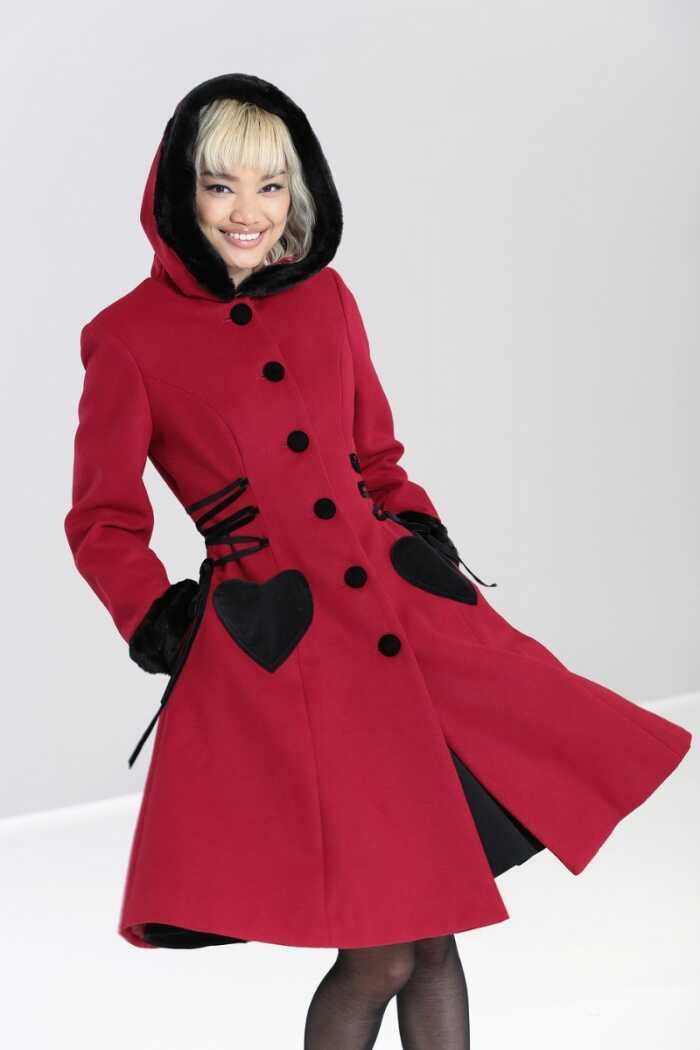 Frakke: frakke, rød - vintageinspireret frakke