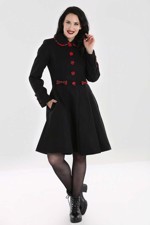 Frakke: Tiddlywinks Coat, sort med røde sløjfer