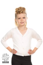 Børne bolero/cardigan: Mini Lovley, hvid