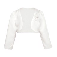 Børne bolero: Mini Julie bolerojakke, hvid satin