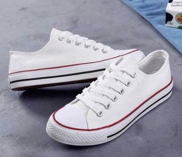 Sneakers - fede Sneakers i hvid med rød kant