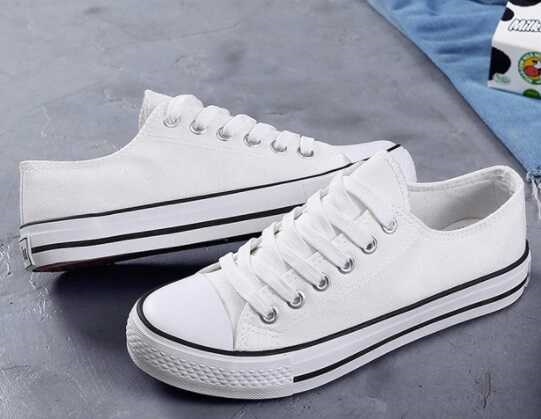 vinde kravle Håndbog Sneakers - fede Sneakers i hvid med sort kant