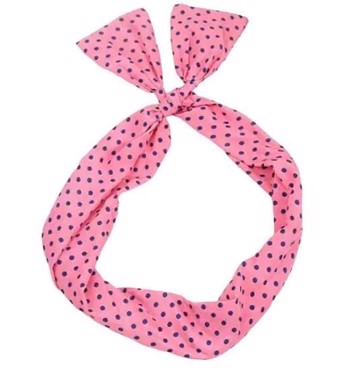 Hårbånd med wire - pink med navy prikker